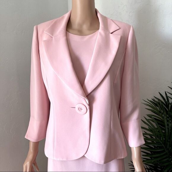 Jessica Howard Pink Blazer & Dress 2-pc Set Sz 12 - Picture 7 of 15